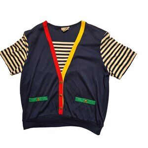 Cricket Lane Vintage Short Sleeve Sweater Size XL Good Used‎ Condition